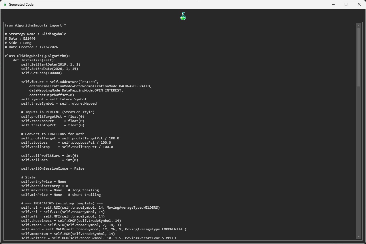 Generated Python algorithm code